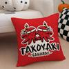 TTakoyakiS Japanese Food Cushion Cover Throw Pillow Cover Hidden Button Durable Polyester Chair Cushion