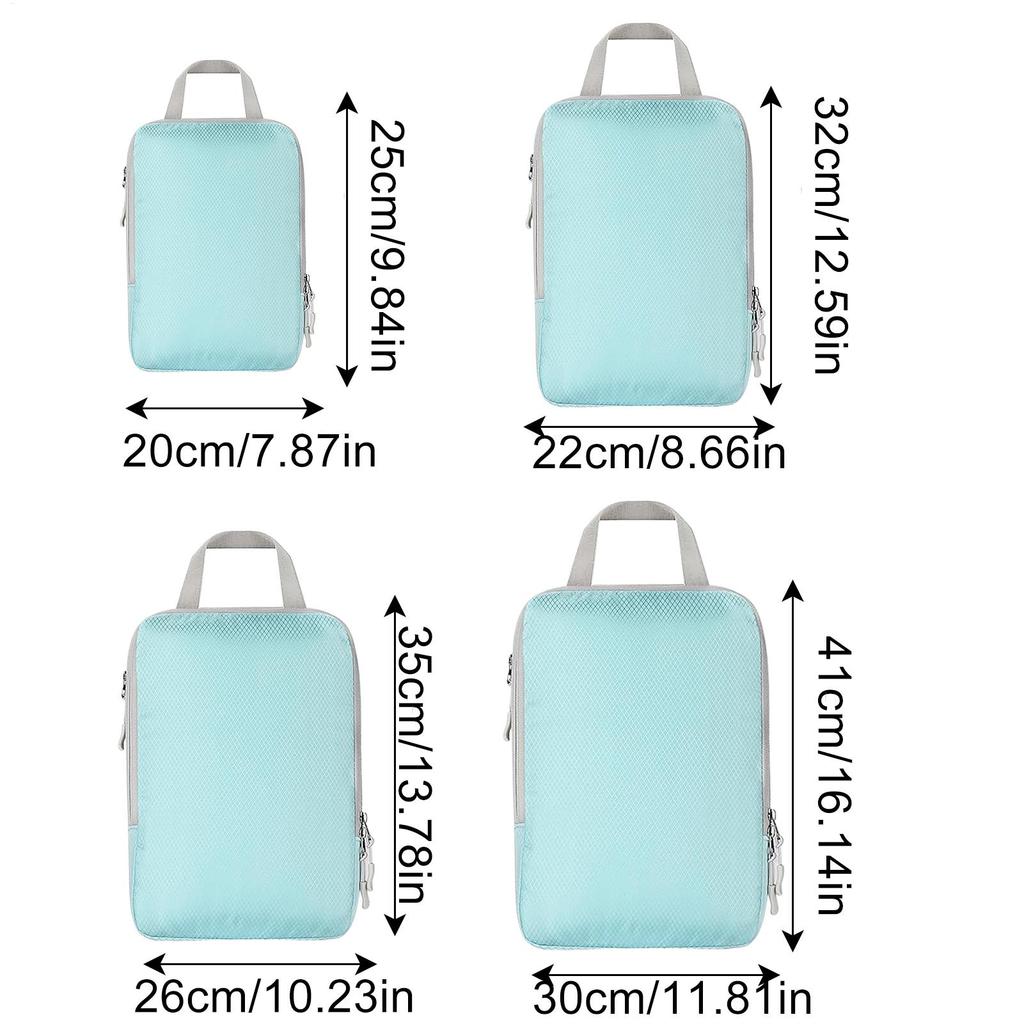 Compression Packing Cubes 4 Piece Packing Cubes For Travel Compression Vacuum Carry Bags Reusable For Suitcase Flight Luggage
