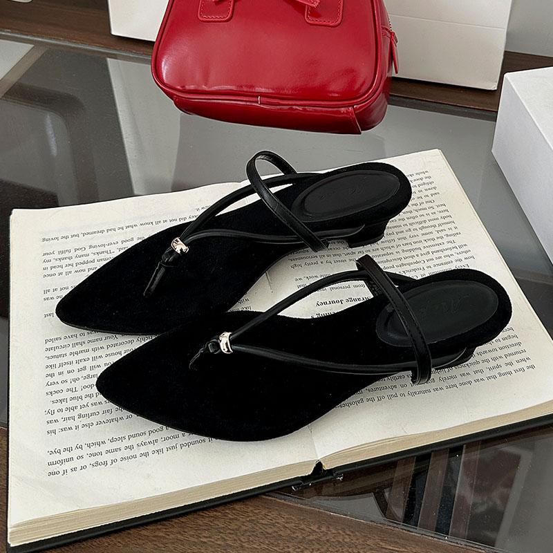 Модные весенне-летние женские шлепанцы, женские шлепанцы на каблуке, сандалии, туфли-лодочки, модные женские шлепанцы с острым носком на низком каблуке