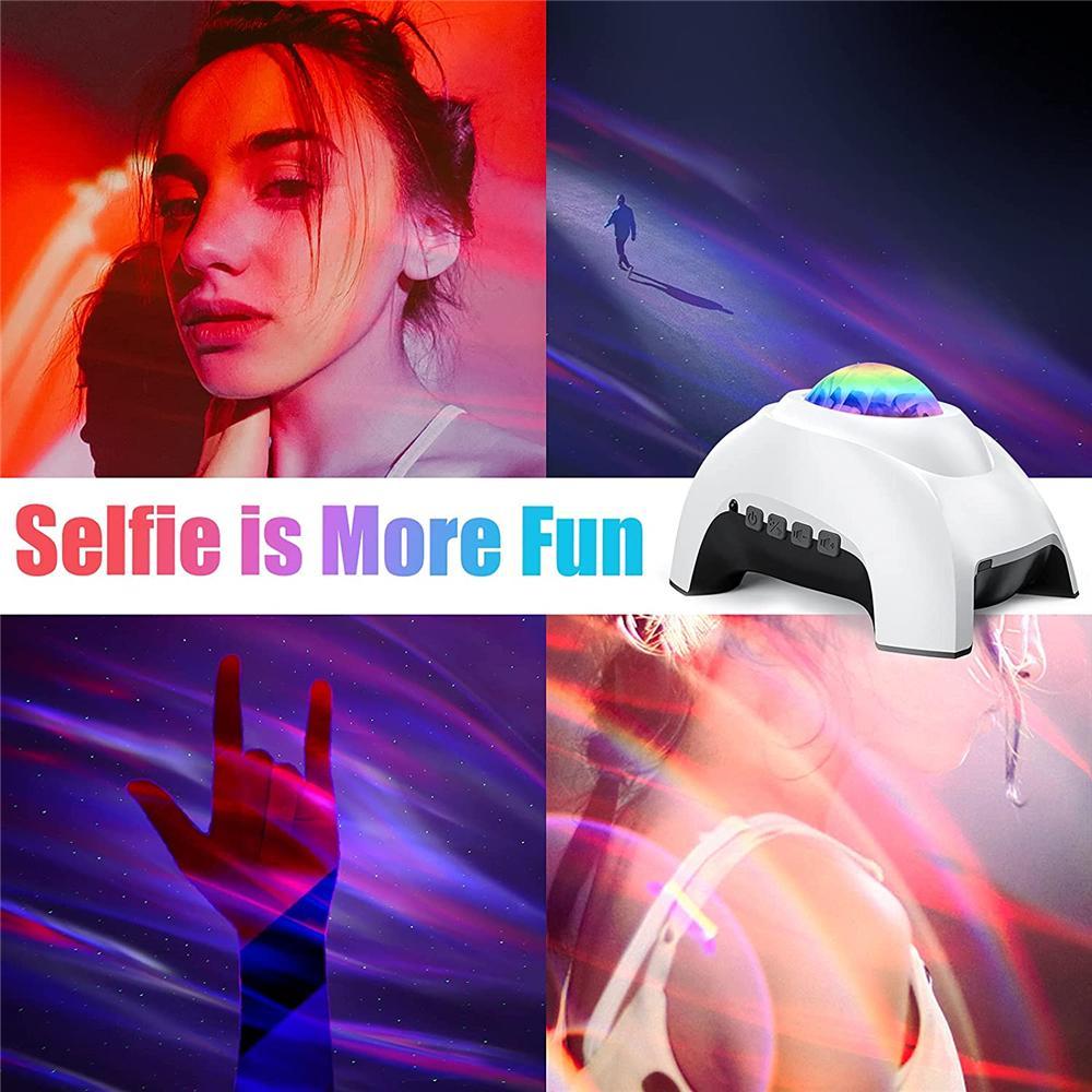 Проектор Аврора, звездный проектор, галактика, ночник, проекция северного света, вращающаяся светодиодная лампа BT, музыкальный динамик, декор для спальни, подарок