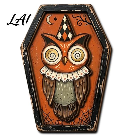 Indoor Outdoor Festive Accents Vintage Halloween Wooden Decor Coffin-Shaped Tabletop Ornaments Freestanding & Hanging Decorations for Home Ornament
