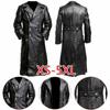 Men's Autumn and Winter German Classic Military Uniform Officer Black Retro Leather Windbreaker Medieval Jacket