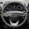 Ручная стежка Черный чехол на руль из искусственной кожи DIY Чехлы на руль автомобиля для Hyundai Kona 2017 -