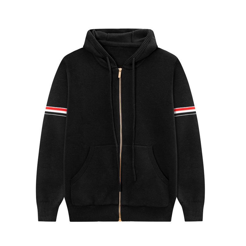 TB JL Double-Sleeve Hooded Knit Sweater Jacket – Warm, Fashionable, Versatile Zipper Style for Couples