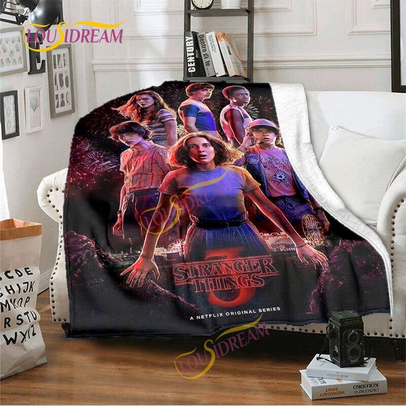 Фланелевое одеяло Stranger Things Теплое Уютное Одеяло для дома Офиса Дневной сон Одеяло для путешествий Кровать Диван Моющееся одеяло.