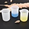 2Pcs 100ML Measuring Cup Clear Scales Pointed Diversion Port Anti-spill DIY No-rinse Silicone Measuring Cup MIT