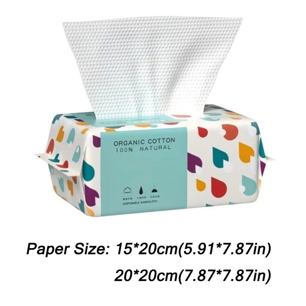 60 Cards Skin-friendly Soft Touch Disposable Cotton Face Towel  Travel Outdoor Use
