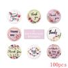 50-500pcs 1 Inch Flower Thank You Stickers Seal Label Handmade Stickers Scrapbooking for Gift Envelope Seals Stickers