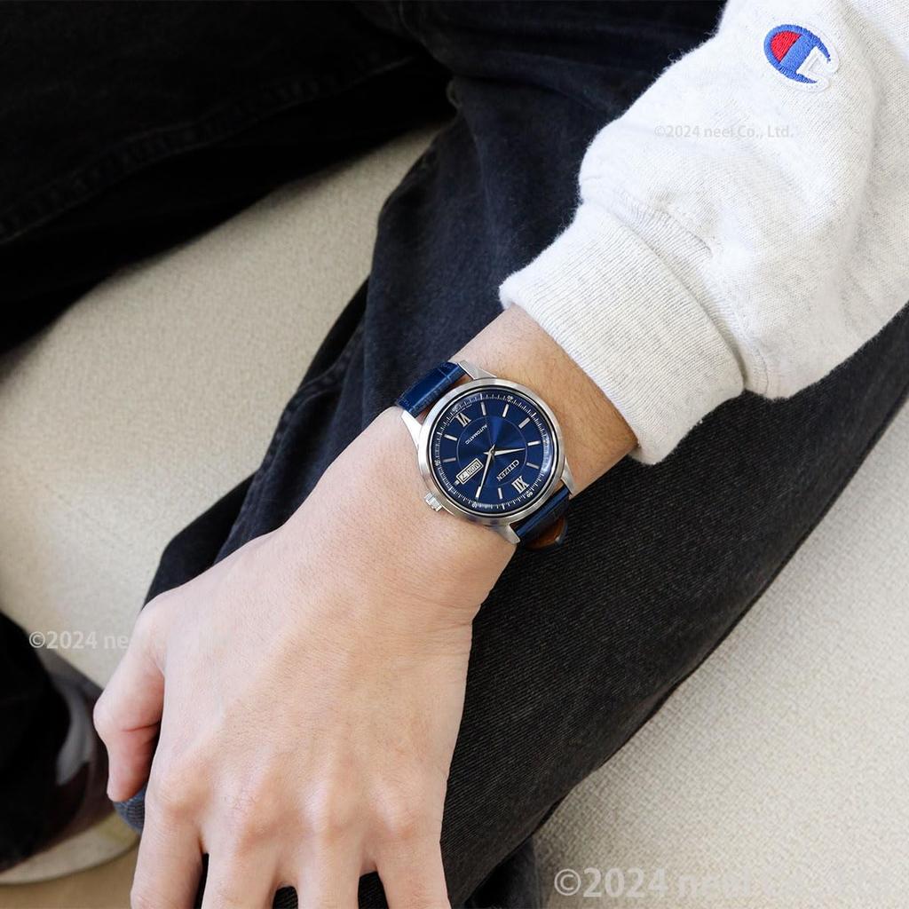 Мужские часы Citizen Mechanical Day Blue NY4050-11L, День и Дата, Водонепроницаемые, Золотые,