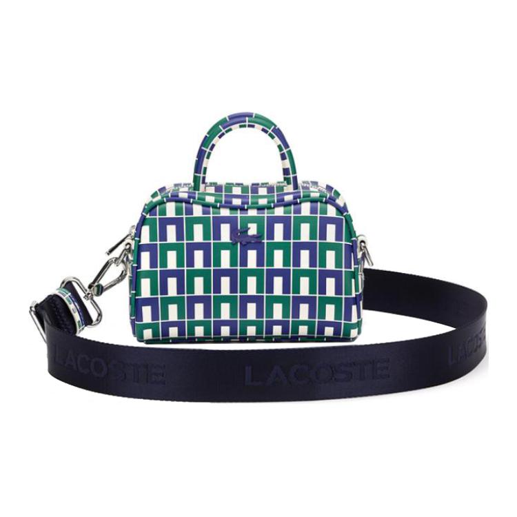 Lacoste Модная Сумка через плечо с принтом Color Block и логотипом, смешанные материалы, маленькая женская сумка, сине-зеленая NF4569FZN30