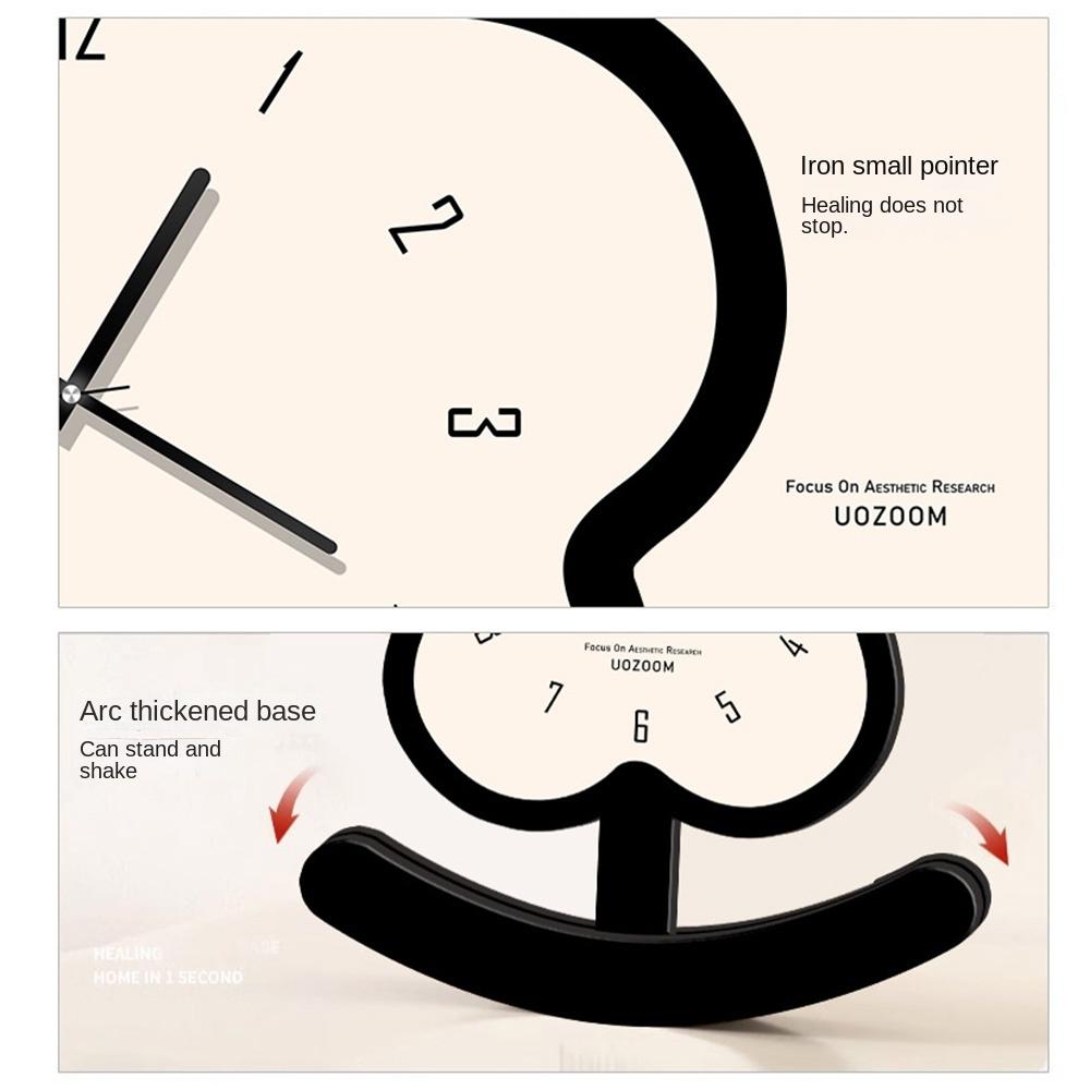 Non-slip Small Flower Pendulum Clock Ornament Tabletop Statue Clock Wood Desk Clock  Bedside