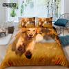 Luxury 3D Cute Dog Print Home Living 2/3Pcs Comfortable Duvet Cover Pillowcase Bedding Set Queen and King EU/US/AU/UK Size