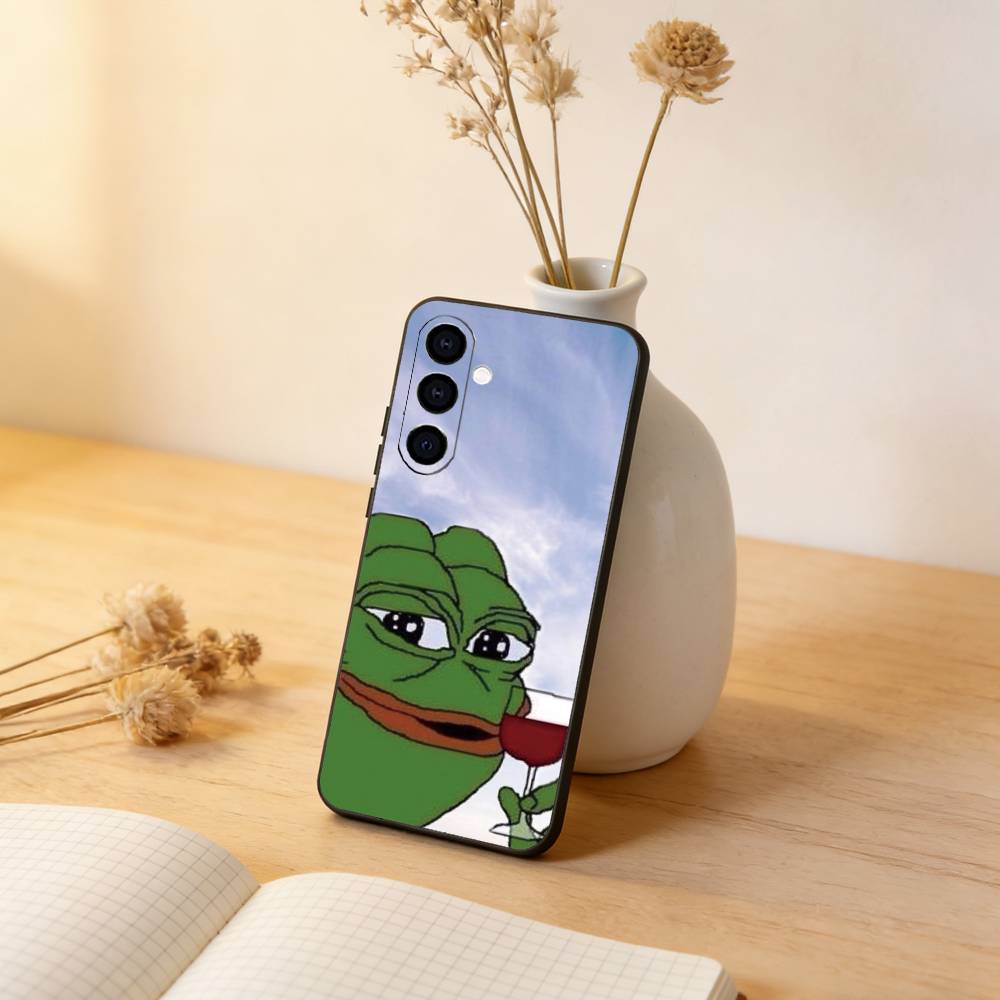 Смешной Чехол-Телефон с Лягушонком P-PEPE Для Samsung Galaxy A73,A72,A71,A70,A53,A52,A51,Других Мягкая Черная Крышка