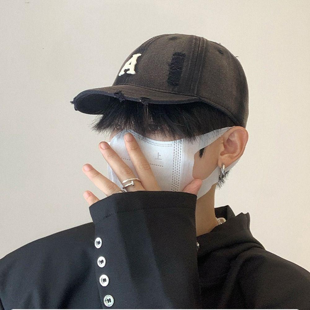 Embroidered Embroidery Letter Baseball Hat Retro Sun Hat Fashion Men Baseball Cap  Outdoor