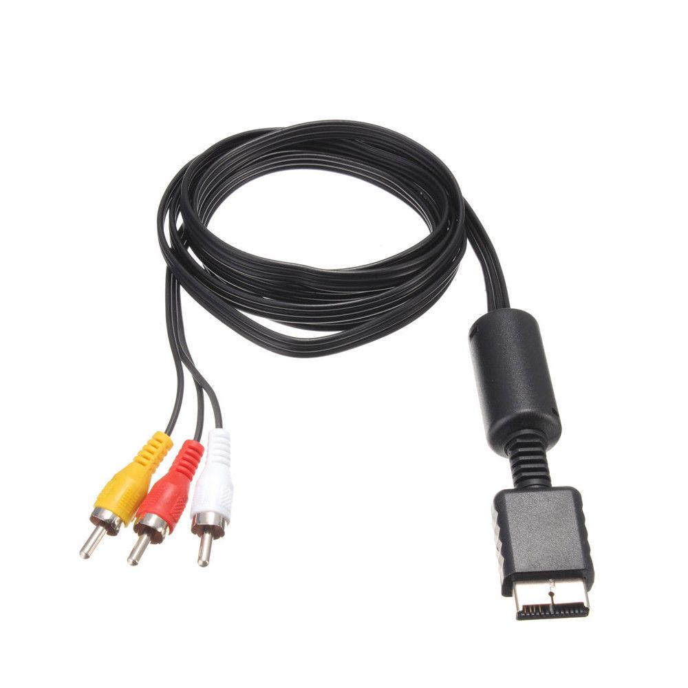 TV Black Adapter Video/Audio Cable 3 RCA Flat AV Cord