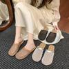 Niche Design Sense Mesh Hollow Flat Bottom Bag Head Half Slippers Women's 2025 Summer French Retro Vacation Cool Slippers