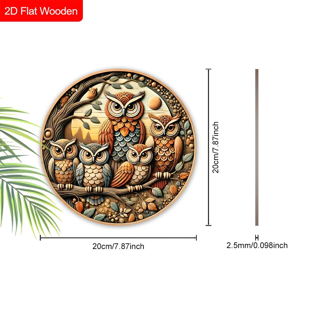 4 Different Styles of Wooden Sign with Owls Pattern, Unique Decorative Plaques for Front Door, Wall Hanging Decor, Ideal Gift for Friend & Family