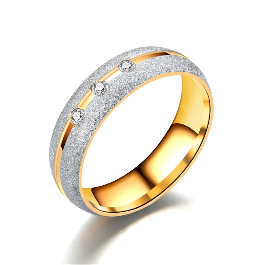 Wedding Rings for Women and Men AAA Zircon Simple Fashion Rose Gold Color Engagement Jewelry Couple Ring Lover's Gift Wholesale