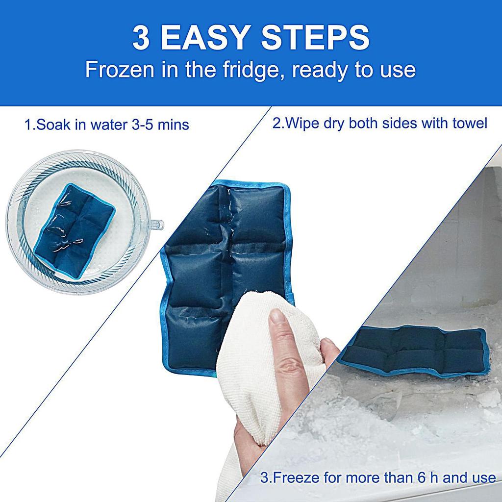 Многоразовый пакет со льдом-охладителем для ланч-боксов, пакет с холодным гелем, компактные моющиеся пакеты с ледяным гелем для кемпинга, пеших прогулок, пляжа, активного отдыха