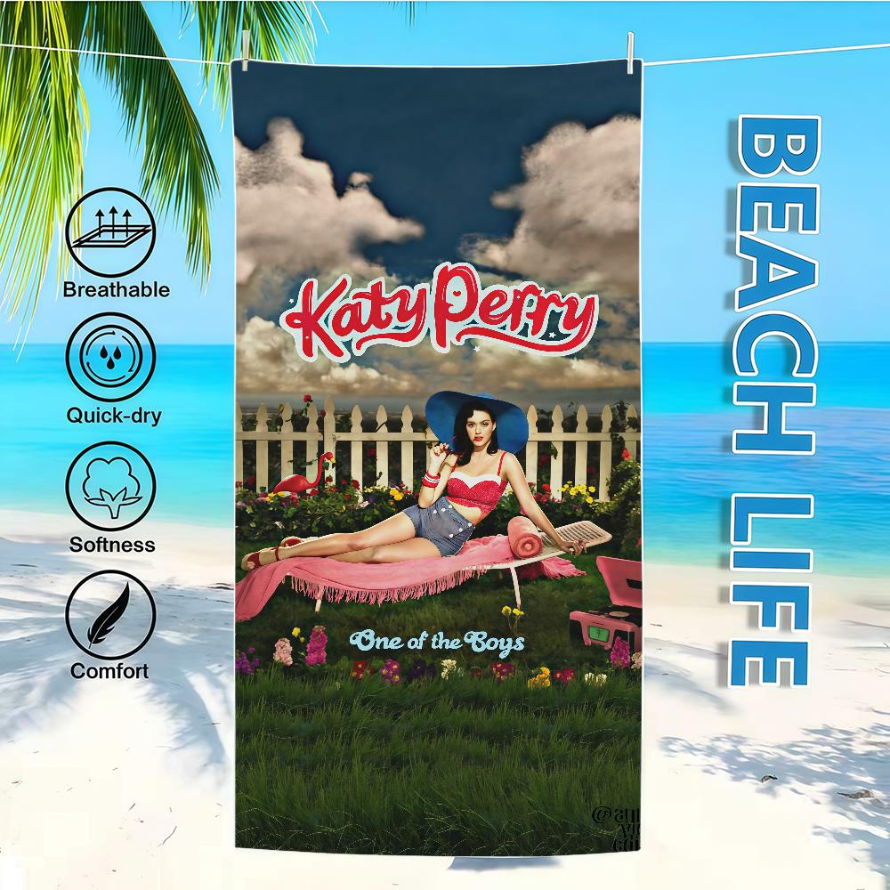 K-KatyS-ES Towel Textile Bathrobe Beach Quick-Drying Lightweight P-PerryS-ES Bandaids Singer Portable Album Camping Swim Pool