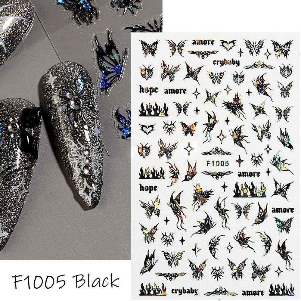 Y2K Nail Art Decoration Butterfly Laser Nail Stickers Nail Art Decoration  DIY Manicure