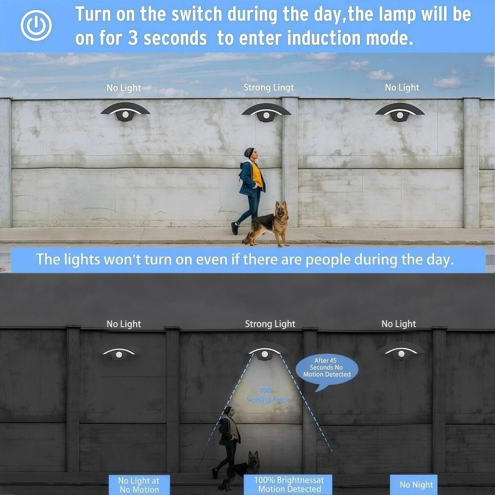 With Motion Sensor Outdoor Curved LED Wall Light Outside Garden Porch