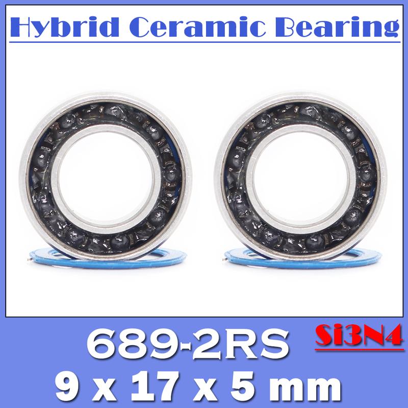 2PCS 689 Hybrid Ceramic Bearing 9*17*5 mm Industry Motor Spindle 689HC Hybrids Si3N4 Ball Bearings 3NC 689RS