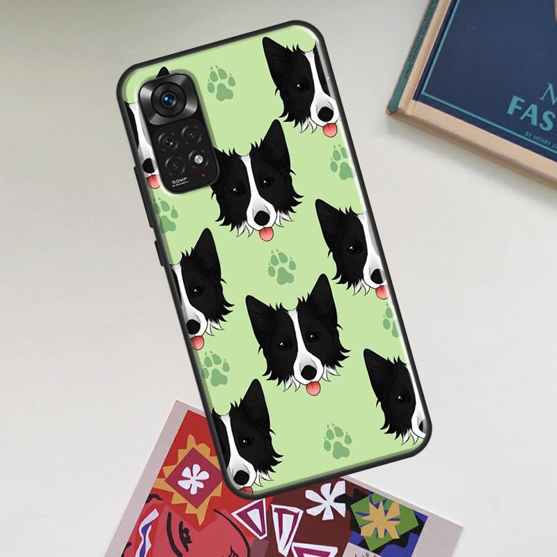Cartoon Border Collie Case For Xiaomi Redmi Note 14 Pro 13 12 11 9 10 15 Pro Plus Redmi 15 C 14C 13C 10C 12C Cover