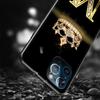 Чехол для Apple iPhone 14 11 13 12 Pro Max XR 7 8 + SE 2020 XS 6 6s Plus 5 5s, черный силиконовый чехол для телефона с бриллиантовой короной и буквой
