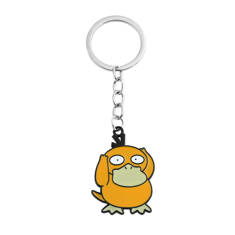 Kawaii Jigglypuff Pink Girl Keychains for Kids Cute Anime Pikachu Squirtle Psyduck Charmander Souvenirs Gift