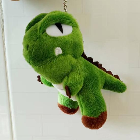 Мягкая игрушка с цепочкой из бисера, милая мягкая нечеткая мини-плюшевая кукла-тираннозавр