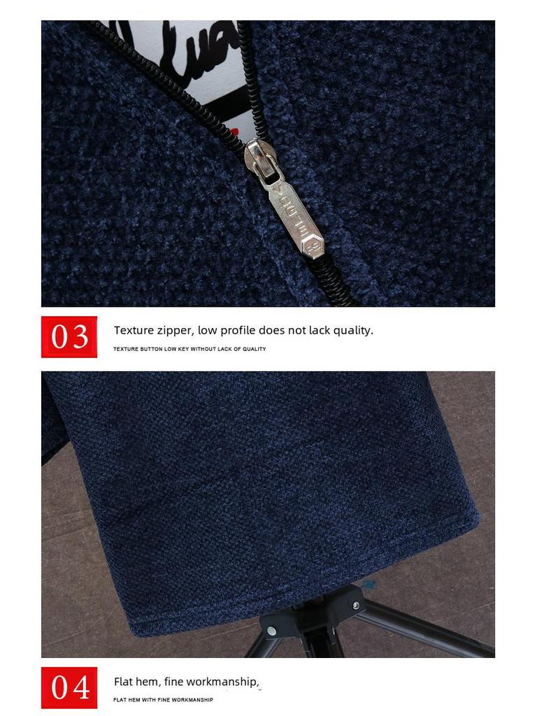 Мужской свитер с капюшоном из шенилла: Плотный бархат, модная трикотажная модель средней длины для осени/зимы