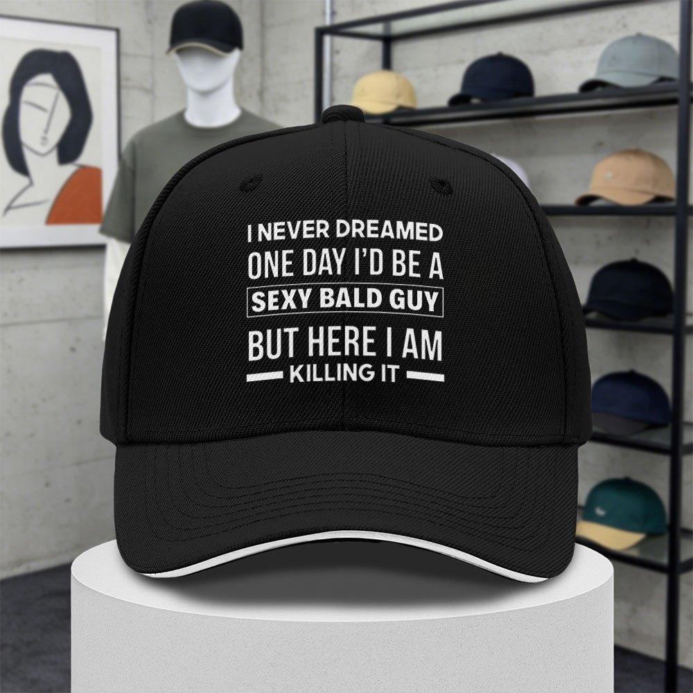 Funny Bald Unisex Printed Adjustable Baseball Cap for Unisex Women Daily Commute Travel Sports Fishing Gift