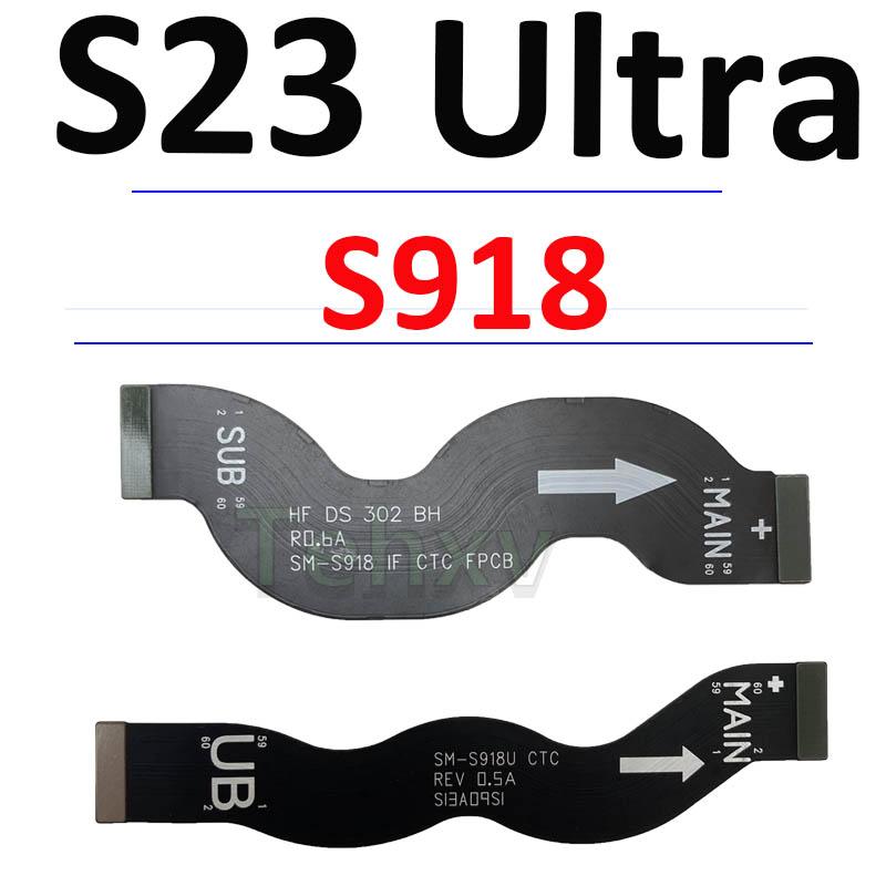 Замена для Samsung S23 Ultra S918B S918E S918U Плата USB-порта зарядки Основная сигнальная материнская плата Шлейф LCD
