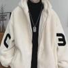 Men's High Street Hip-Hop Hooded Lambskin Jacket – 2023 Autumn/Winter Casual Loose Cardigan