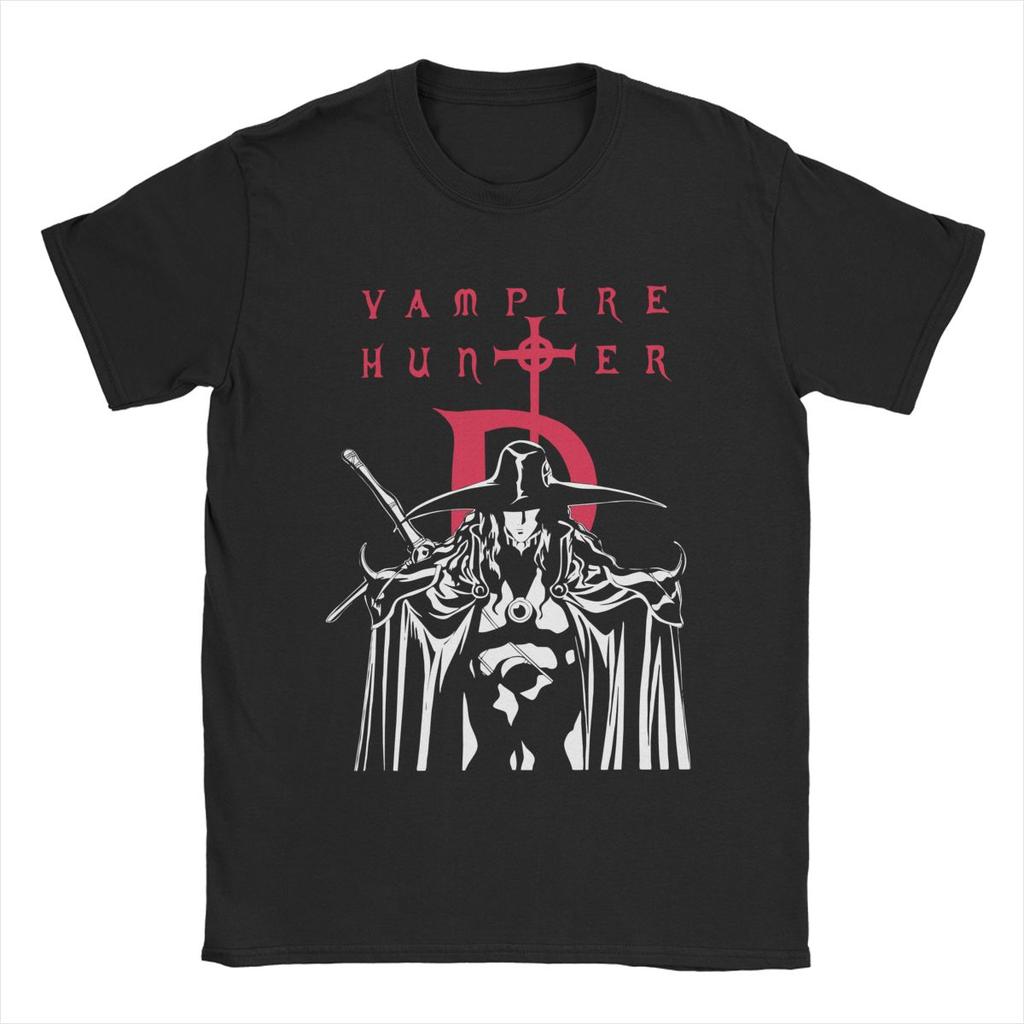 Мужские футболки Vampire Hunter D Hellsing Аниме Одежда из чистого хлопка Смешные футболки с коротким рукавом и круглым вырезом Идея для подарка Футболки