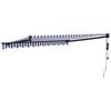 Electric Awning with Crank Blue and White 3x2.5 m