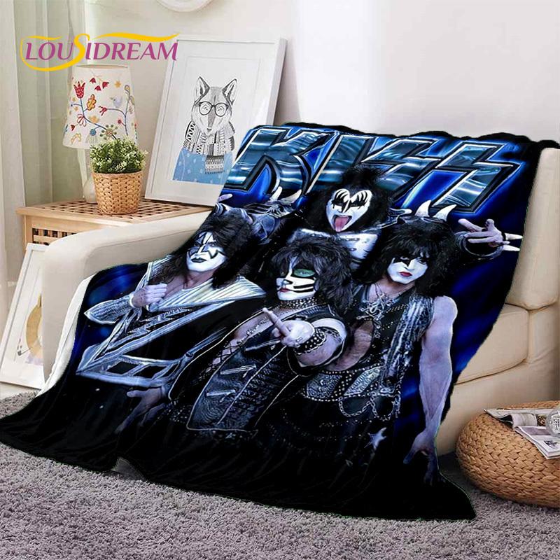 Kiss Rock Heavy Metal Band Gene Paul Мягкие Фланелевые Одеяла, Плед Уютное Одеяло для Пикника Кроватей Дивана Дома Спальни
