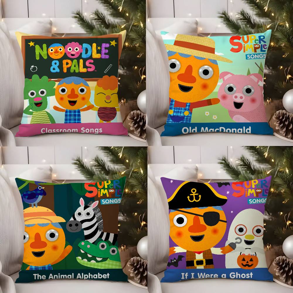 Мультяшная наволочка с лапшой и друзьями для дивана, гостиной, спальни, квадратная подушка с двусторонней печатью, наволочка для подушки для сна