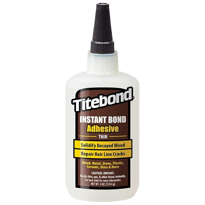 Titebond Instant Bond Thick Adhesive, 8-second Bond, Home Repair, Woodworking, Crafts, Moldings, Picture Frames, 4 Oz. 6222