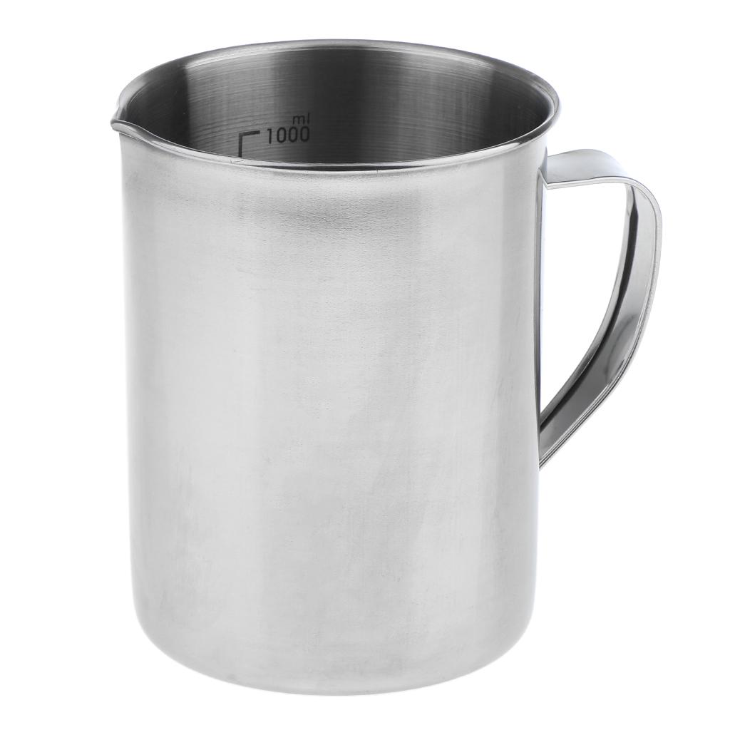 2pcs Stainless Steel Measuring Jug Cup Cooking Bakery 1000ml