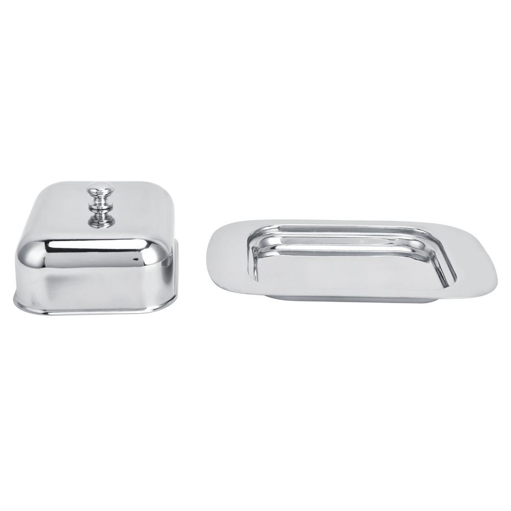 Stainless Steel Cheese Box Container With Cover Handle Metal Cheese Tray  Daily Dessert Serving