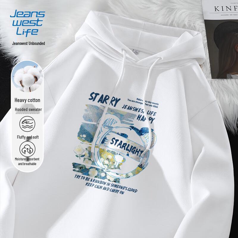 JEANSWEST LIFE Мужская толстовка с капюшоном и графическим принтом