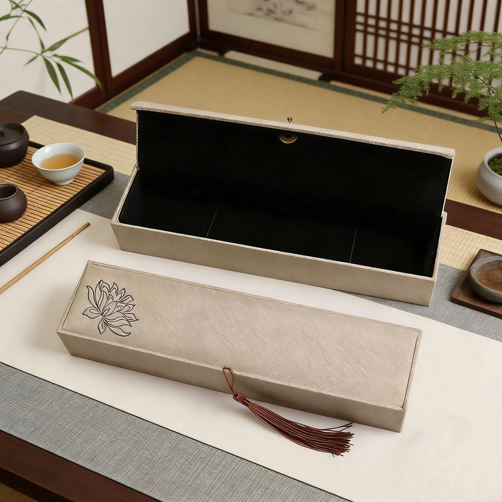 Linen Tassel Jewelry Box, Bracelet & Prayer Beads Storage Case for Buddha Beads, Jade, Rings & Hand Strings
