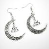 Модные винтажные серебристые лунные кельтские серьги-подвески с готической полумесяцем, креативные украшения для ведьм, подарки