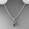 1Pc Silver‑Tone Spider Pendant Necklace Black Inset Hollow Spider Charm Gothic Halloween Punk Style Necklace Jewelry