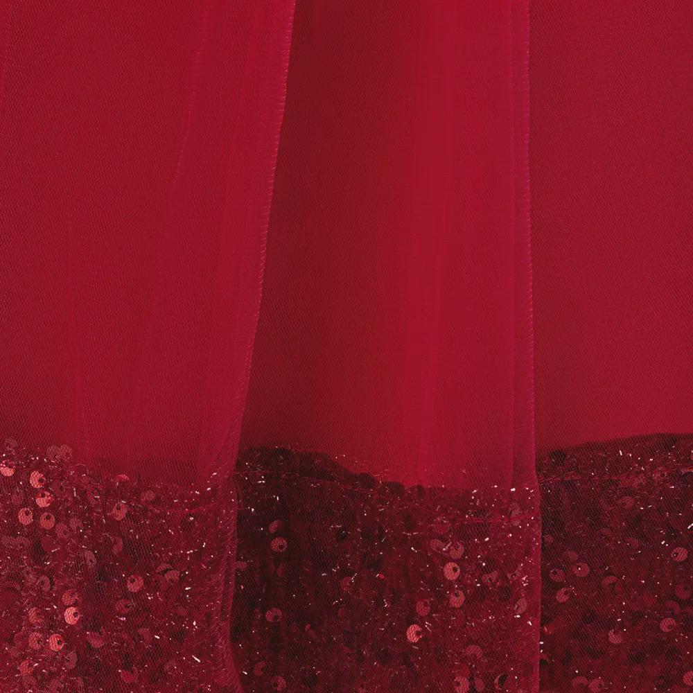 Новое платье принцессы с бантом из пайеток для девочек - элегантное длинное платье для больших детей