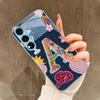 Чехол для телефона с узором в виде буквы А для Samsung Galaxy S26 S25 S24 S23 S22 FE Ultra Plus Стеклянное покрытие ощущение голого корпуса Мужской женский