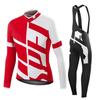 Mens Long Sleeve Cycling Jersey Bib Shorts Set Road Bike Racing Team Wear