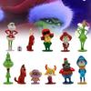 Festive Green Character Figurines Set For Christmas Decoration And Gifts